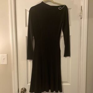 BLUMARINE Black Wool Blend Dress Made in Italy